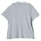 Michael Kors Polo Shirt Men's XXL Short Slv Cotton-Silk Pastel Blue Stripe