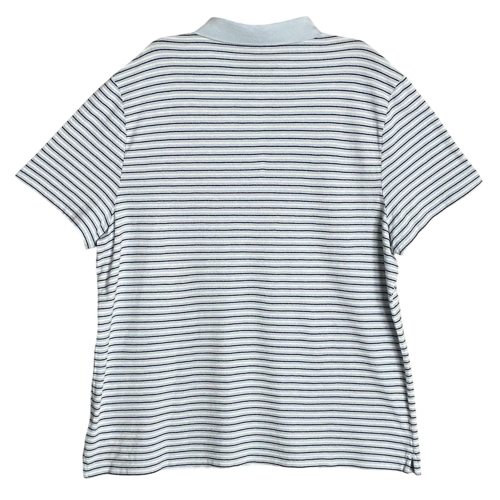 Michael Kors Polo Shirt Men's XXL Short Slv Cotton-Silk Pastel Blue Stripe