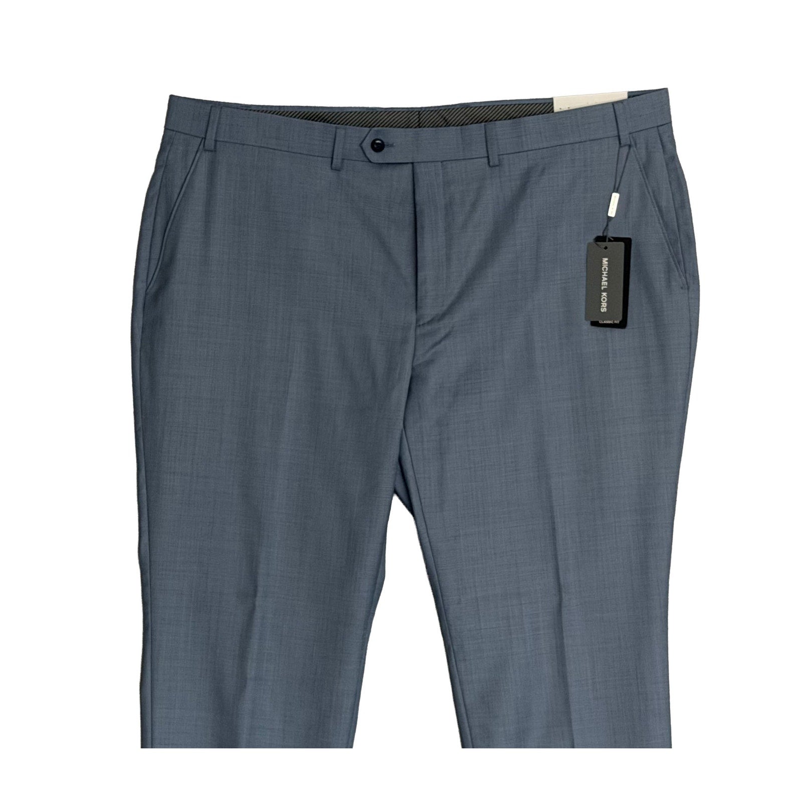 Michael Kors Dress Pant Men's 42"x30" Classic Fit Stretch Wool Blend Lt Blue