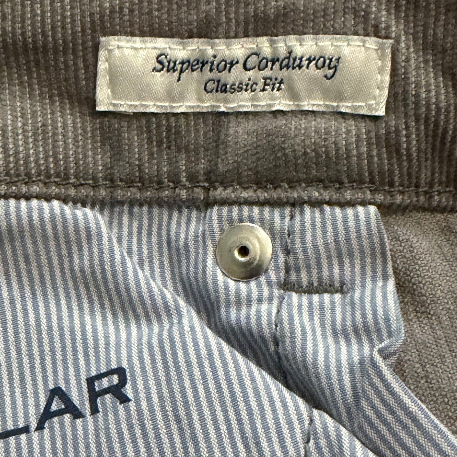 Peter Millar Pants Men's 40"x33" Superior Soft Corduroy 5-Pocket Oslo Grey NWT