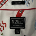 Guess Shirt Men's XXL Short Sleeve Button-Up Shirt Slim Fit Novelty Print