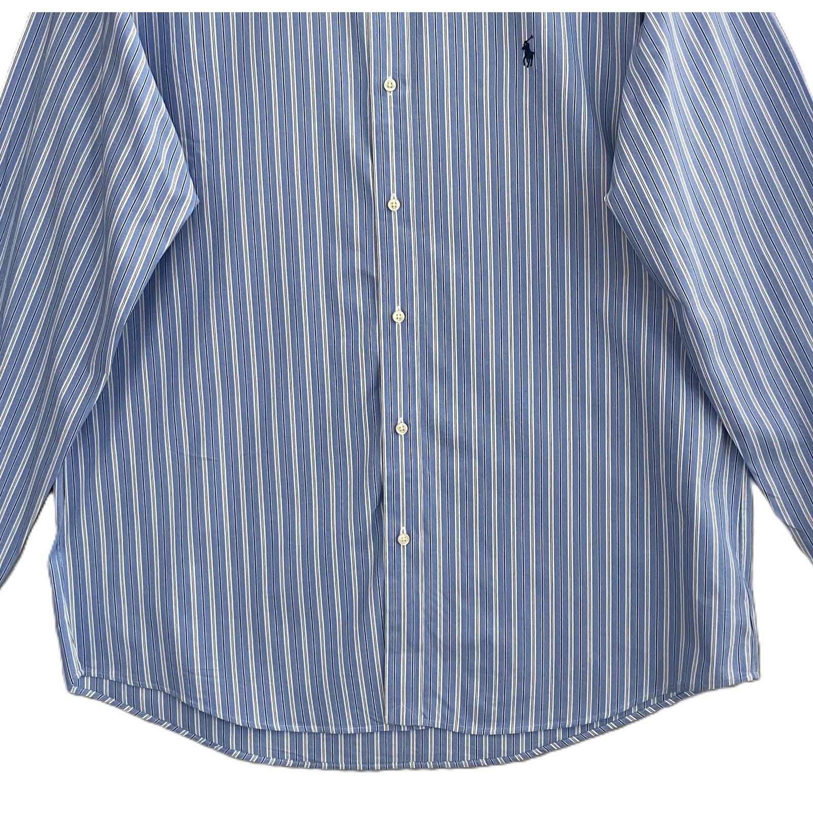 Polo Ralph Lauren Shirt Men's XL Classic Fit Long Sleeve Blue White Stripe NEW