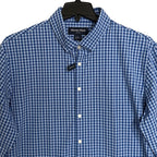 Mizzen+Main Shirt Men's XXL Leeward Trim Fit No Tuck Cobalt Ben Plaid