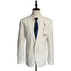 Bar III Men's 46 Long Suit Jacket Slim Fit Linen Cotton Blend White
