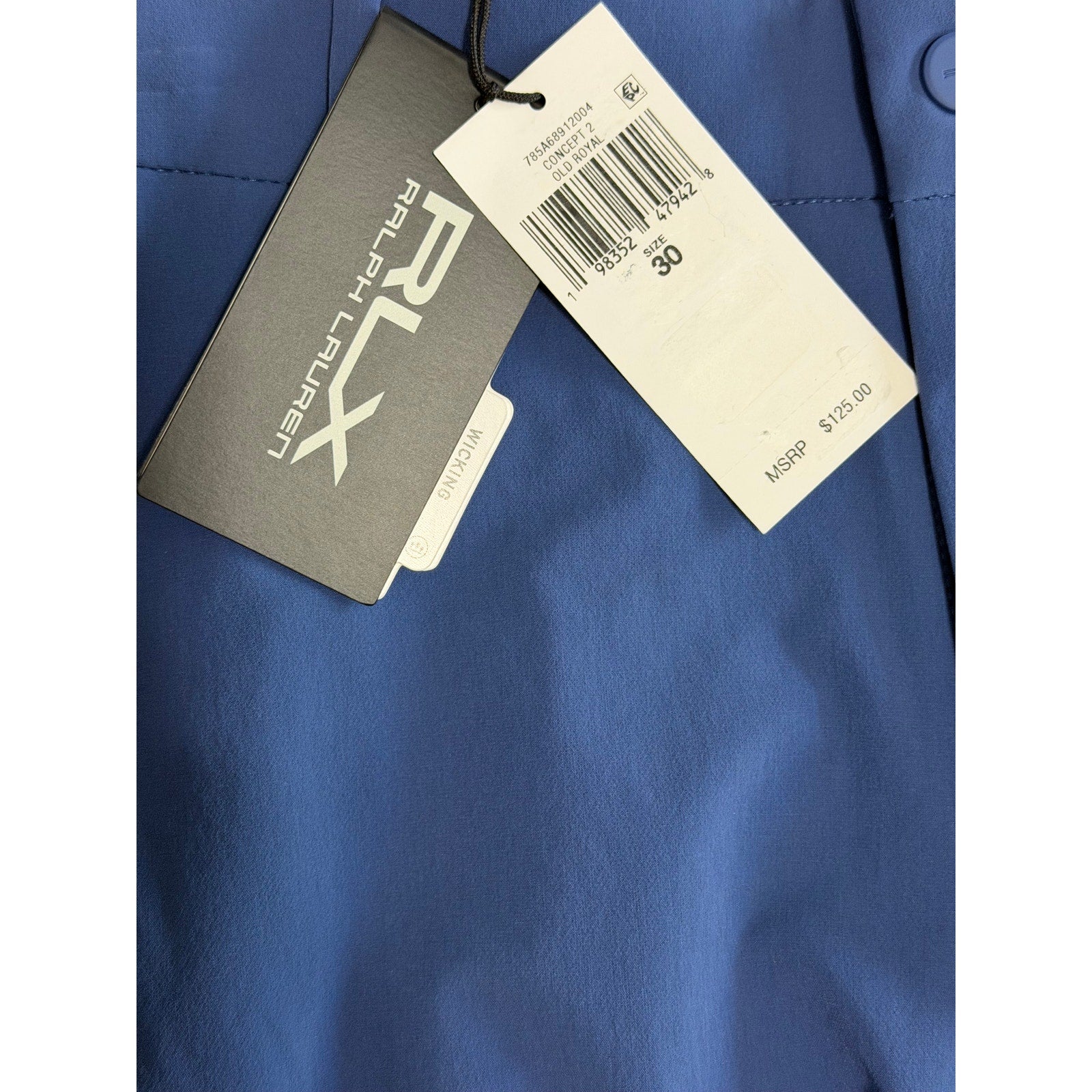 Ralph Lauren RLX Golf Shorts Men's 30W Tailored Fit Performance Old Royal