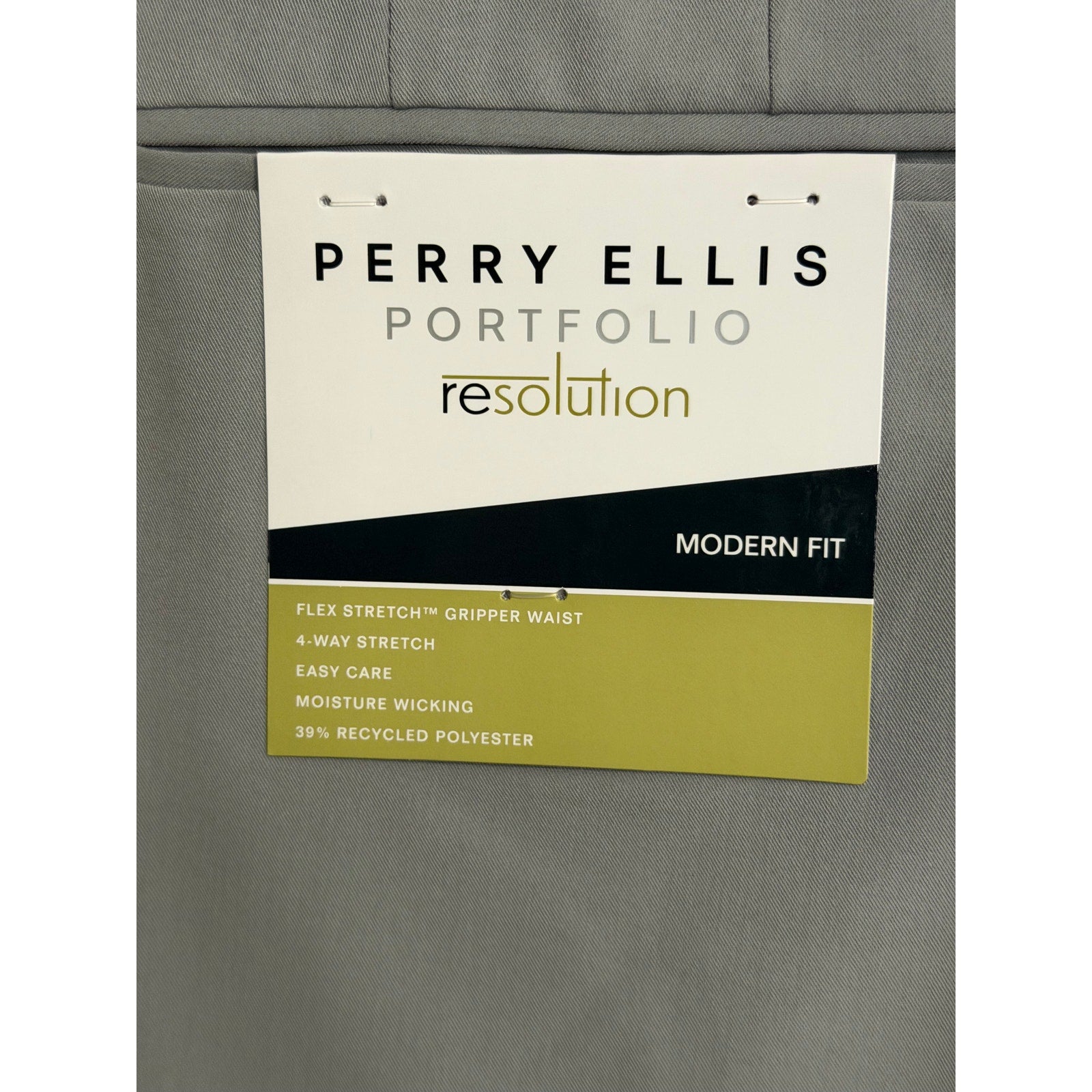 Perry Ellis Portfolio Pants Men's 40x30 Modern Fit Dress Pant Chiseled Stone