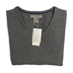 Daniel Cremieux V-Neck Sweater Men's Medium Pima Cotton Cashmere Blend Gray