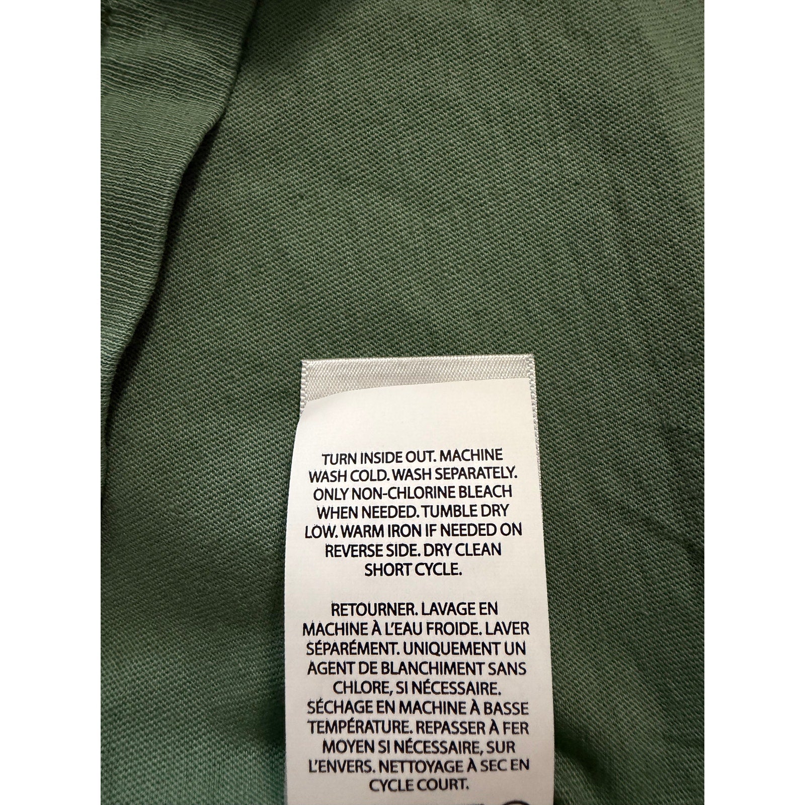 Polo Ralph Lauren Shirt Men's Large Buttonless Polo Cotton Linen Blend Green