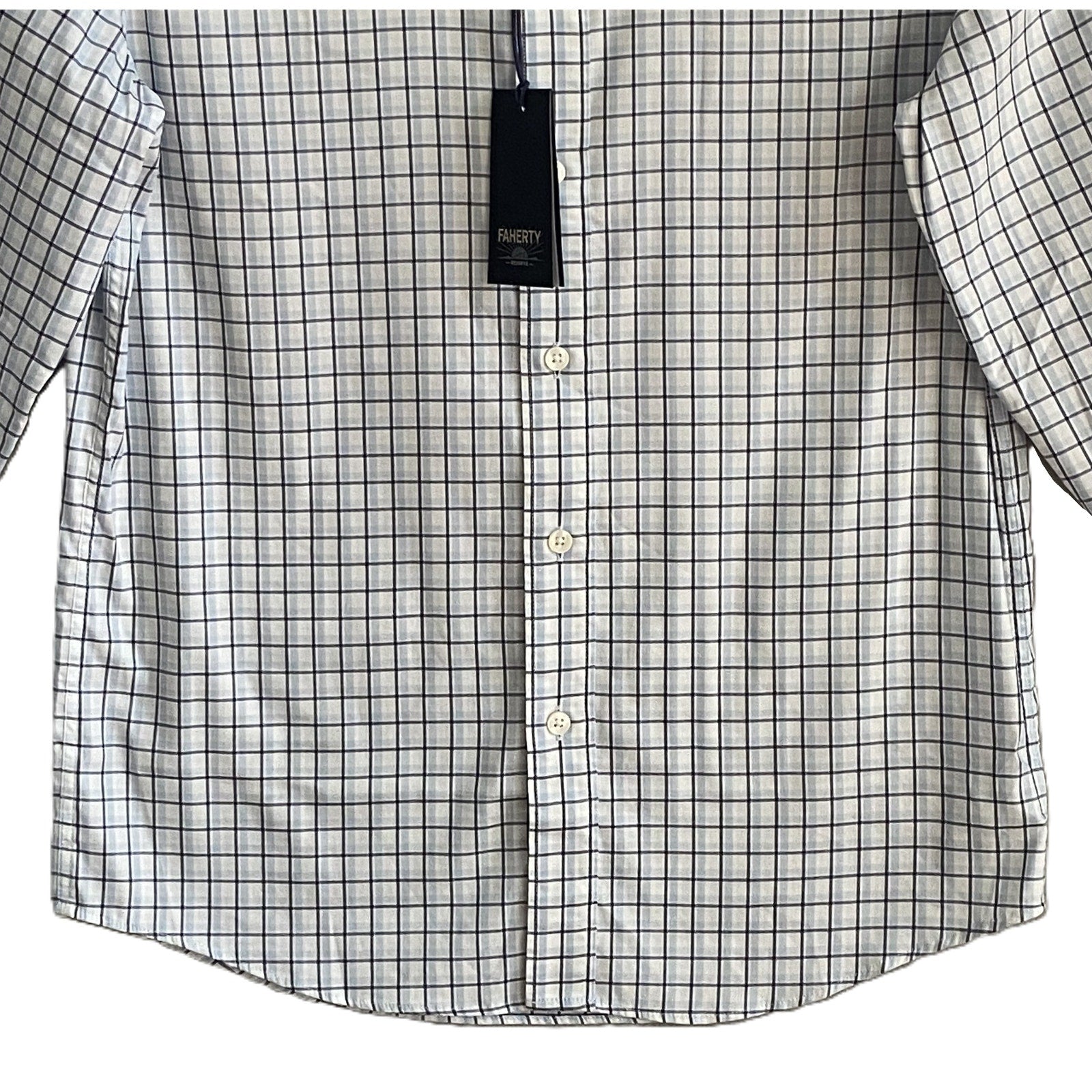 Faherty Shirt Men's Small The Movement Shirt Blue White Check Supima Cotton