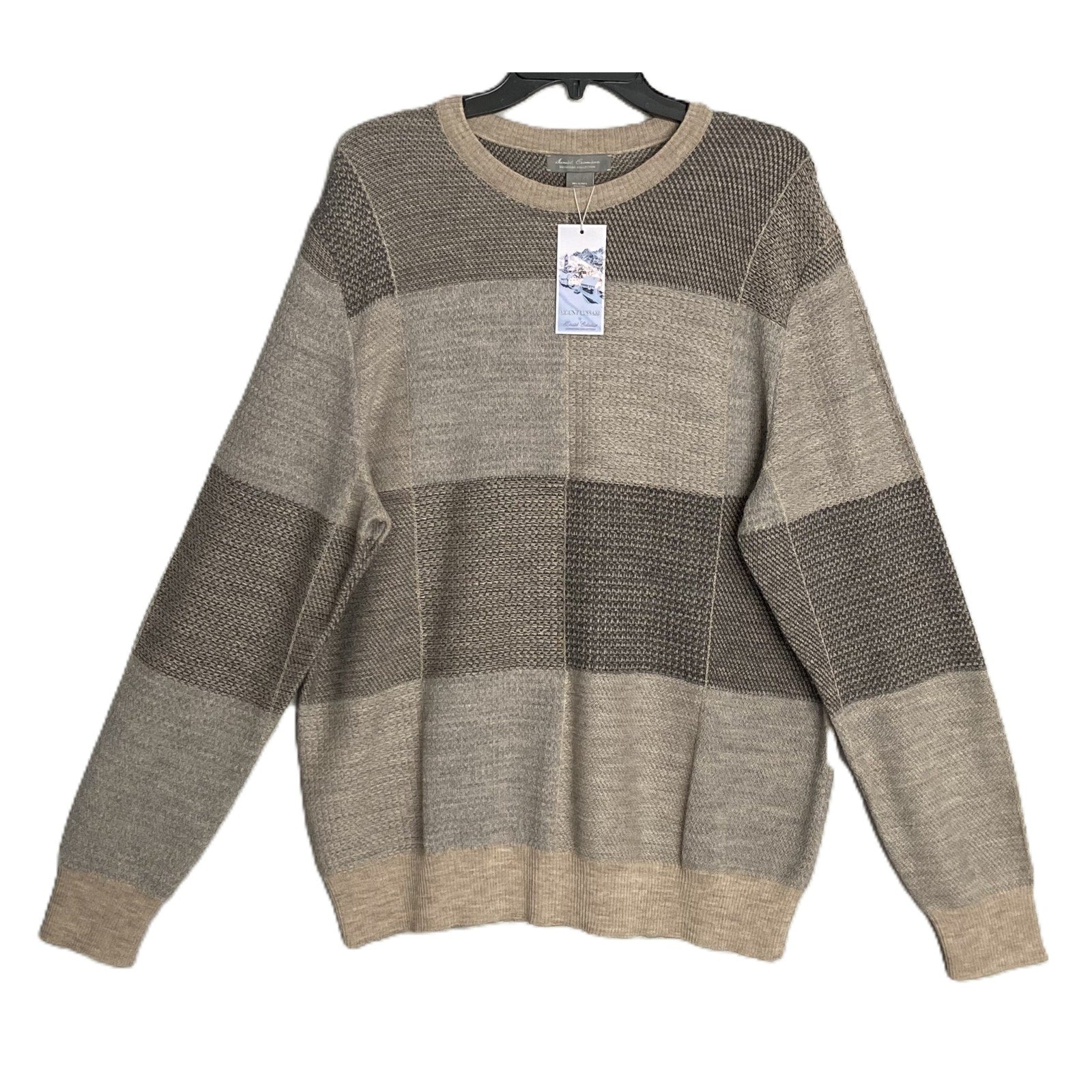 Daniel Cremieux Knit Sweater Men's XL Crew Neck Alpaca Wool Blend Oatmeal