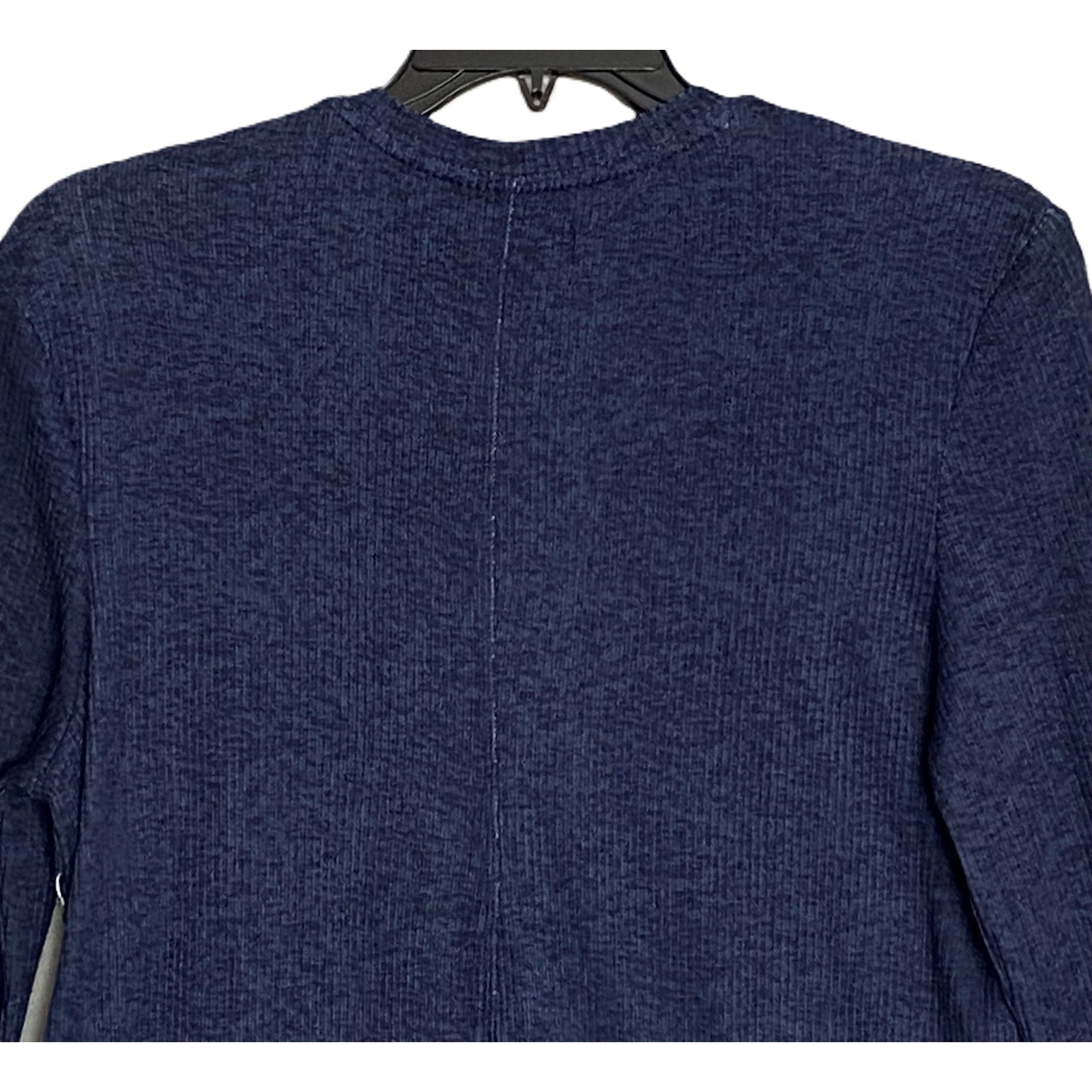 Ted Baker London T-Shirt Men's Small Ribbed Crew Neck Long Slv Navy Heather