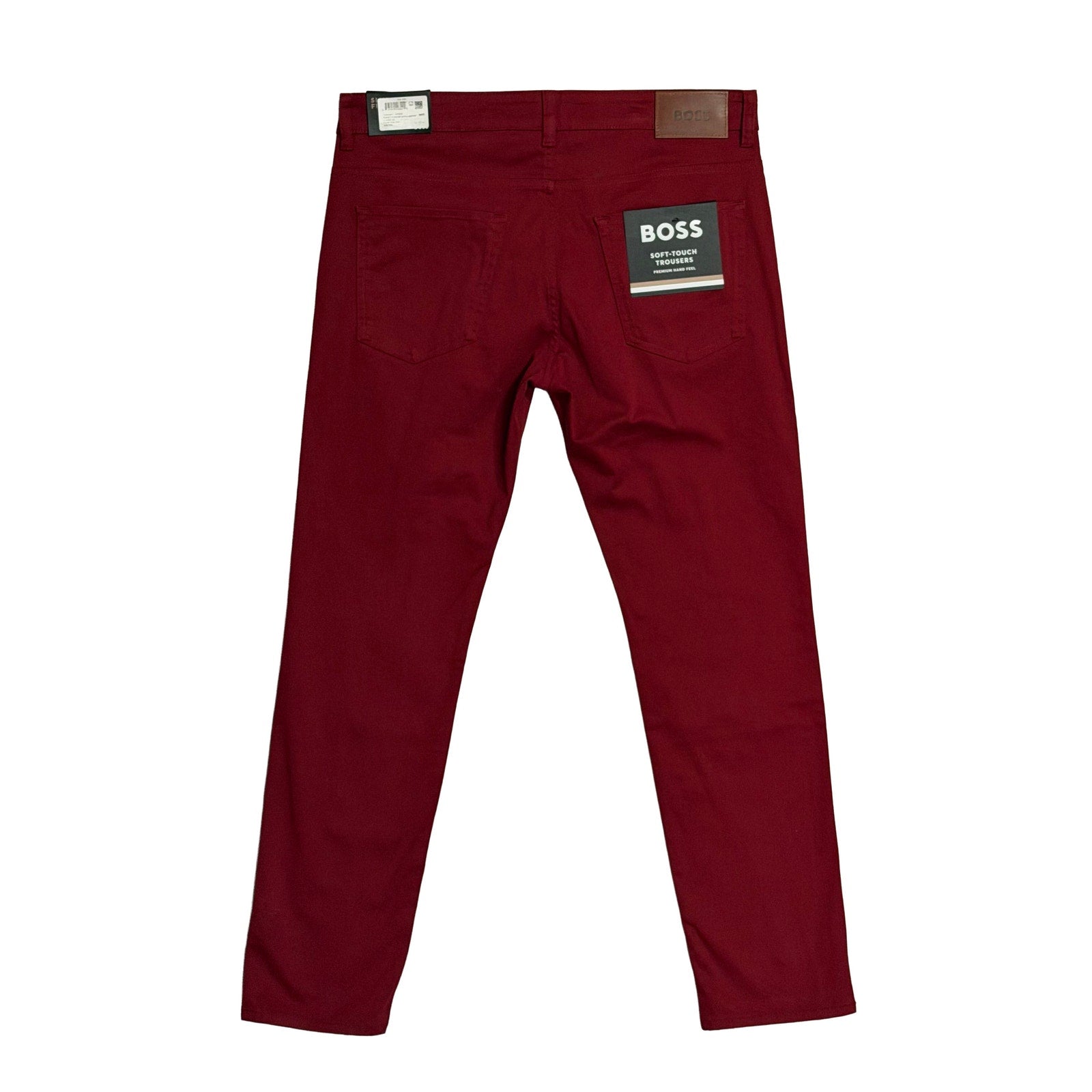 Boss Soft Touch Trousers Men's 34"x32" Slim Fit Flat Front Stretch Red