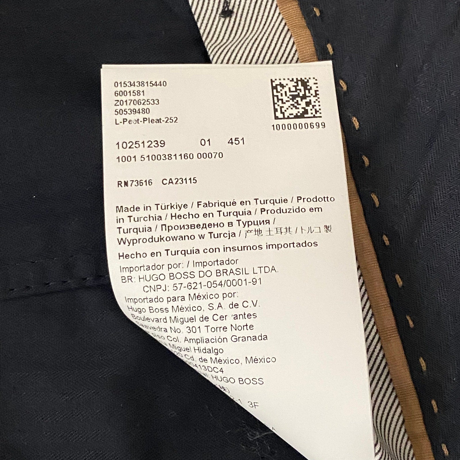 Boss Dress Trousers Men's 38x32 Wool/Silk/Linen Blend Pleated Cuffed Blue