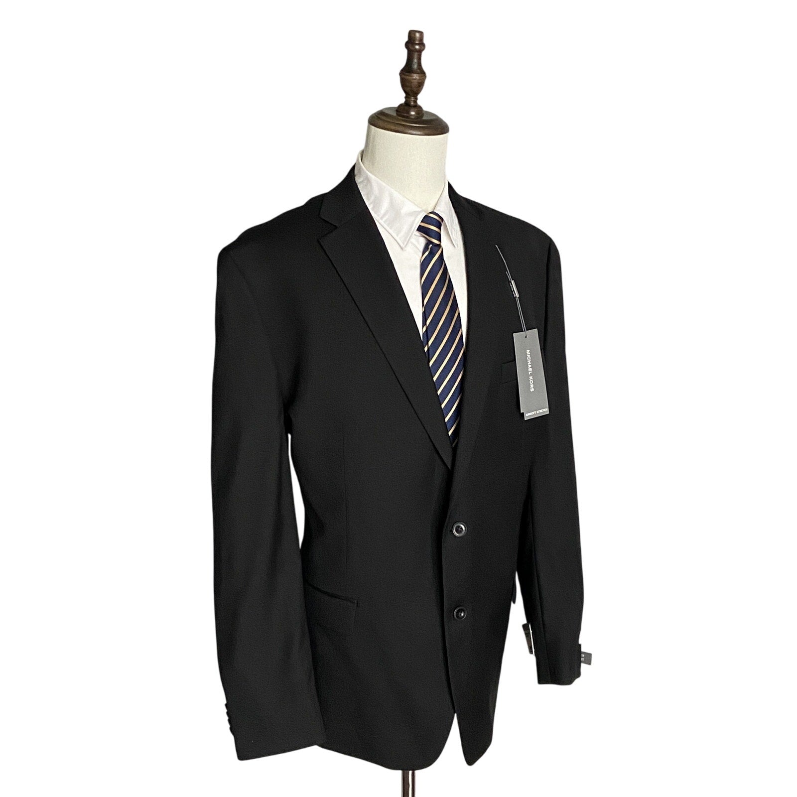 Michael Kors Suit Jacket Men's 50L Modern Fit Airsoft Stretch Solid Black