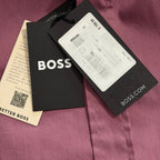 Boss Button-Down Shirt Men's Medium Roan Slim Fit Long Sleeve Wine Plum
