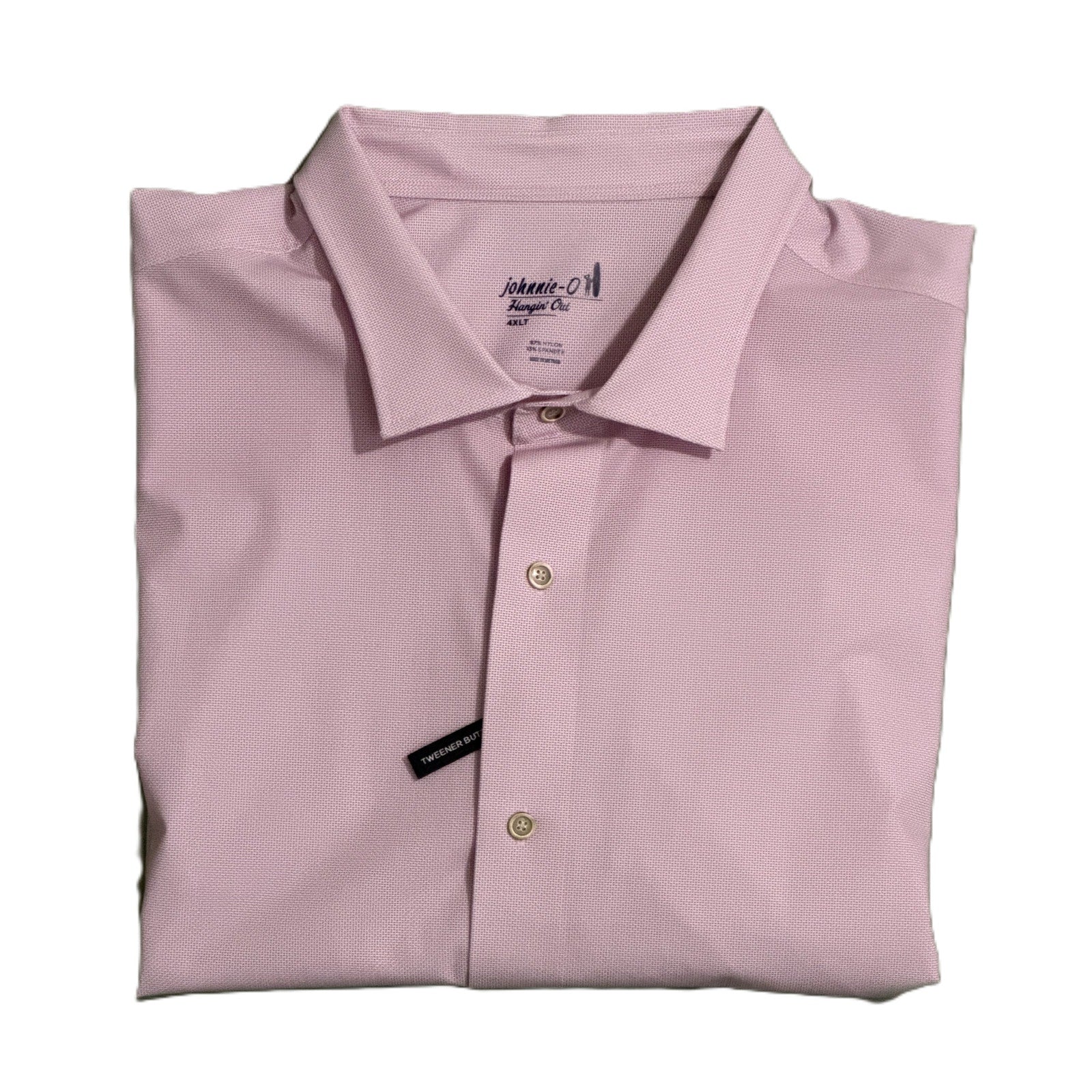 Johnnie-O Dress Shirt Men's 4XLT Big & Tall Short Sleeve Button-Up Pink