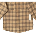AG Los Angeles Wayne Work Shirt Men's Small Relaxed Fit Tan Plaid
