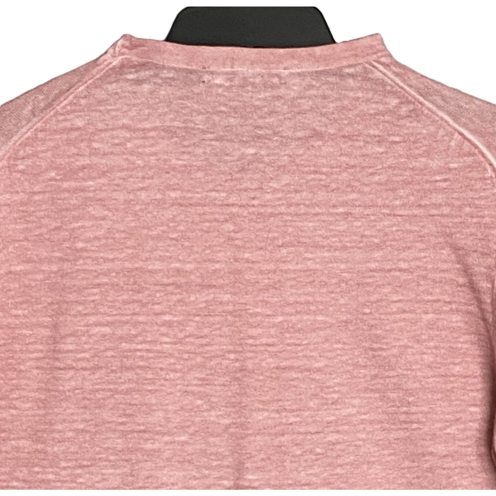 Michael Kors T-Shirt Men's Large Long Sleeve Crew Neck Linen Dusty Rose