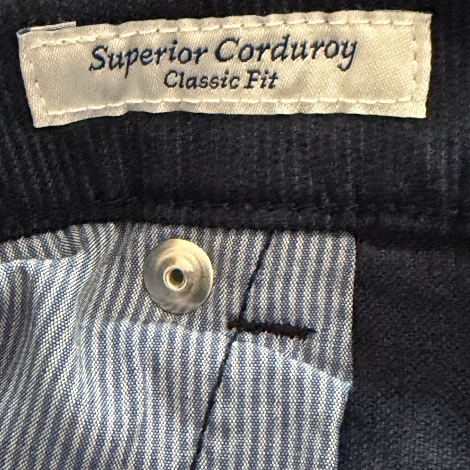 Peter Millar Corduroy Pants Men's 42"x34" Classic Fit 5-Pocket Dark Navy