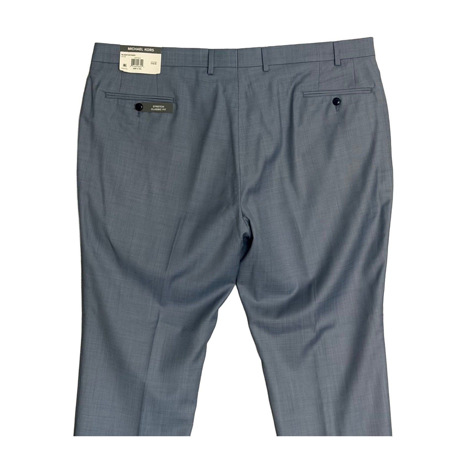 Michael Kors Dress Pant Men's 42"x30" Classic Fit Stretch Wool Blend Lt Blue