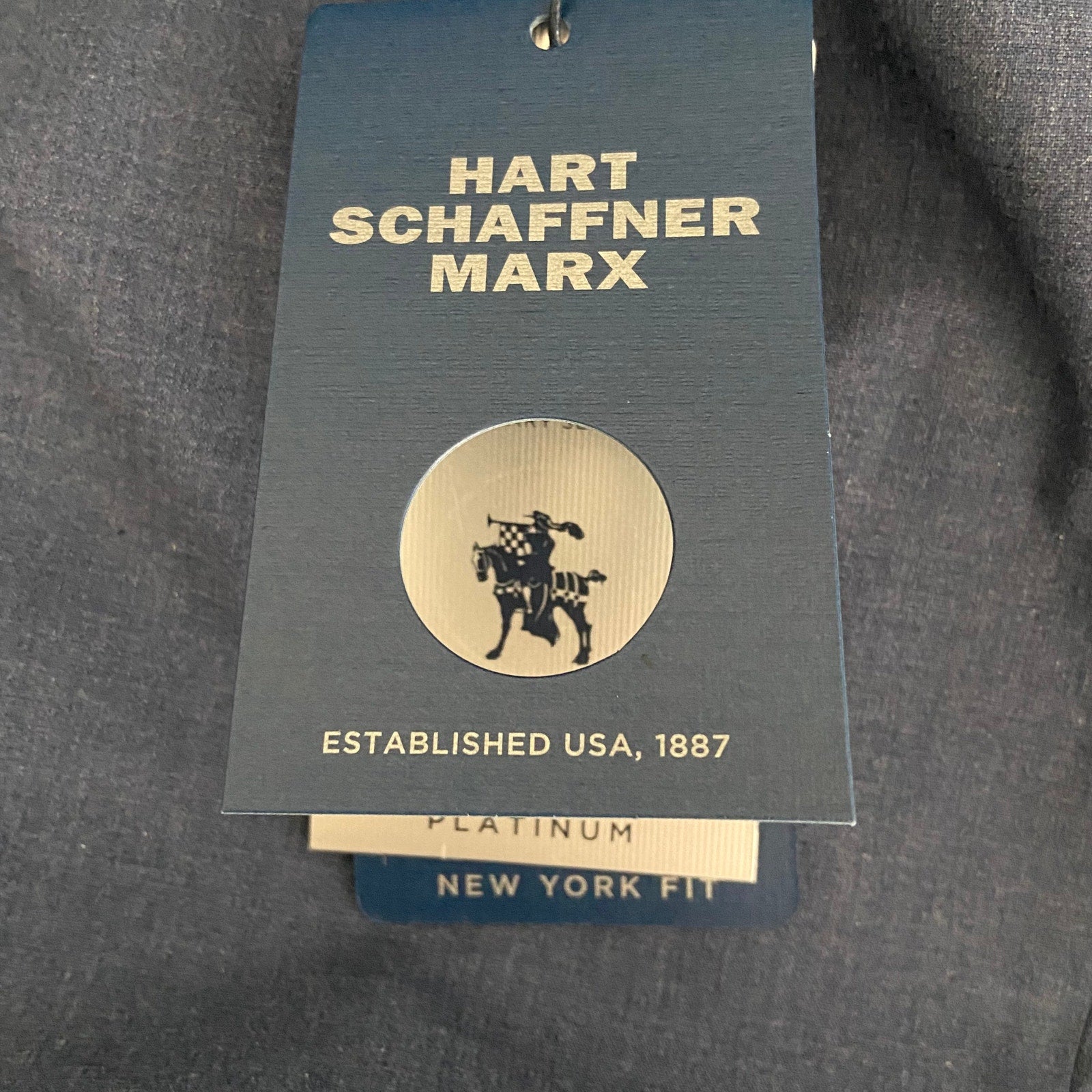 Hart Schaffner Marx Pant Men's 40x30 Dress Pant Platinum New York Fit Blue