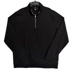 Boss Half-Zip Pullover Men's 2XT Mercerized Cotton Stand Collar Solid Black