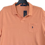 Polo Ralph Lauren Shirt Men's Large Buttonless Polo Cotton Linen Blend Pink