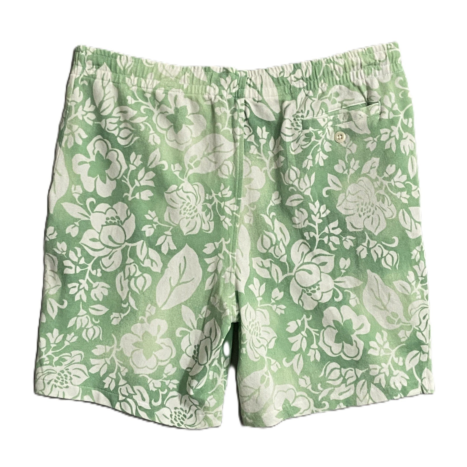 Polo Ralph Lauren Shorts Men's Large Fleece Shorts Drawstring Green White
