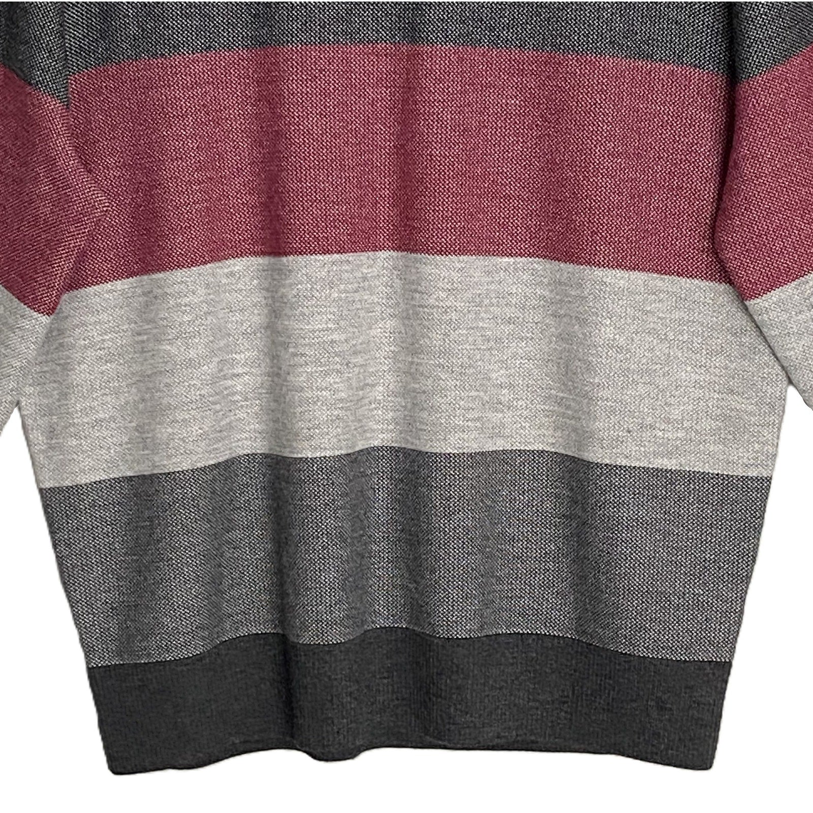 Daniel Cremieux Pullover Sweater Men's XXL Fine Merino Wool Gray Burgundy