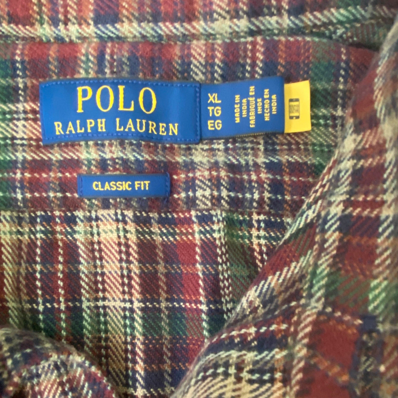 Polo Ralph Lauren Shirt Men's XL Flannel Shirt Classic Fit Multicolor Plaid