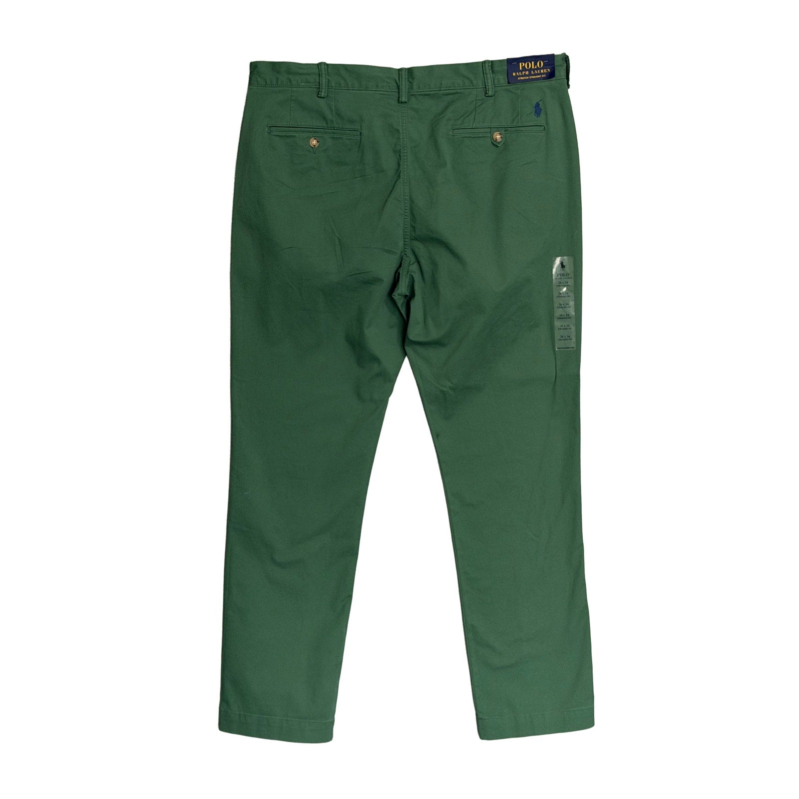 Polo Ralph Lauren Pant Men's 38"x34" Chino Stretch Straight Fit Solid Green