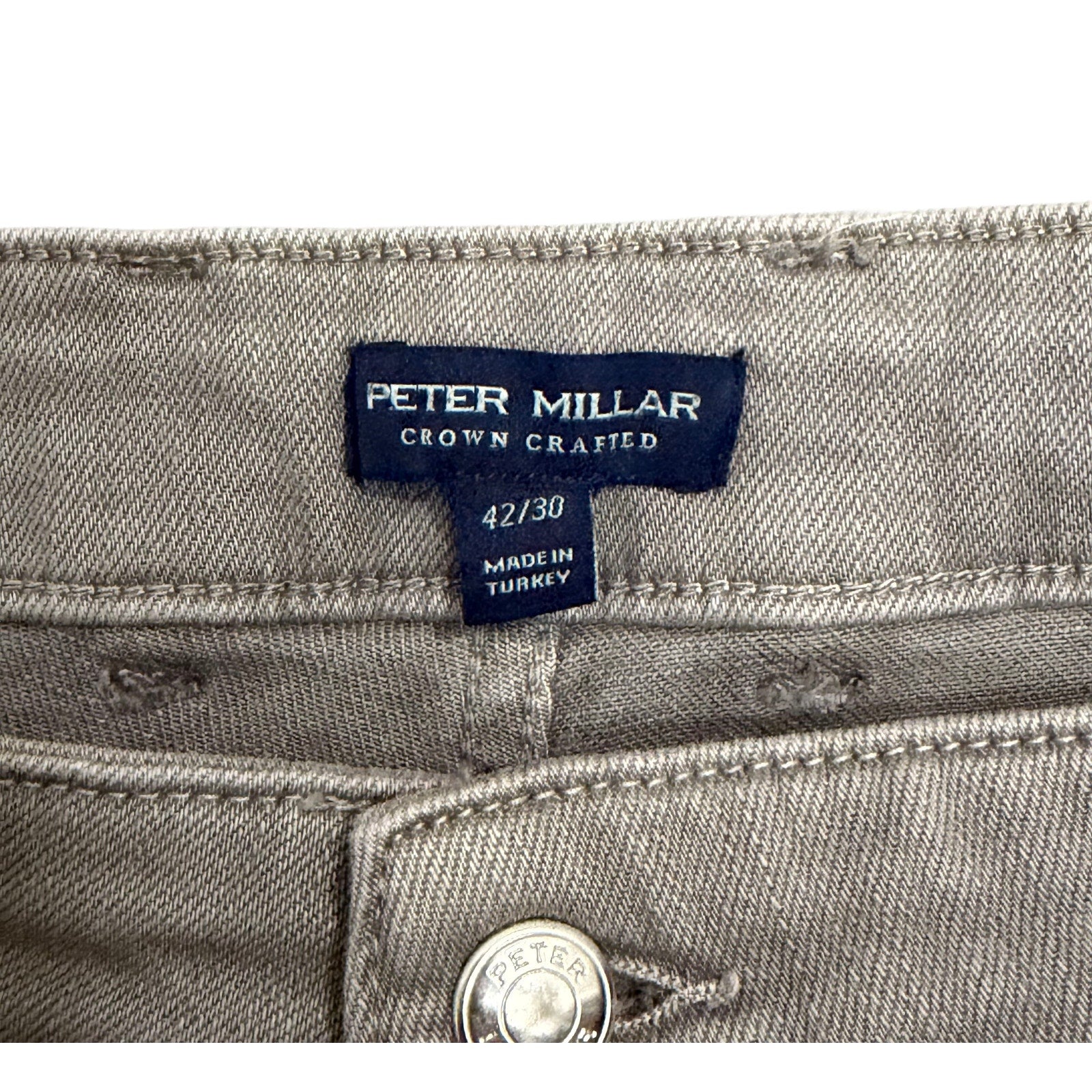 Peter Millar Pants Men's 42"x30" Fairfield Garment Dyed Denim Oslo Grey