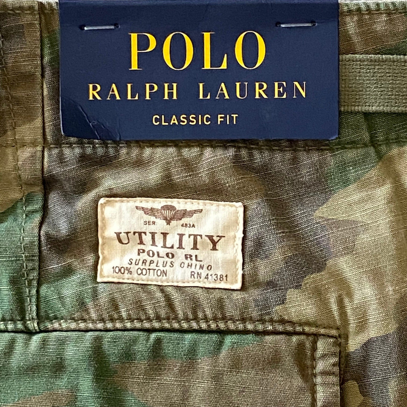 Polo Ralph Lauren Men's 36Tx36 Big & Tall Classic Fit Camo Canvas Cargo Pant