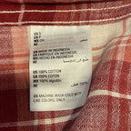 Sun + Stone Shirt Men's Small Woven Long Sleeve Button Up Raspberry Plaid