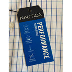 Nautica Dress Shirt Men's 14-14.5 32/33 Performance Slim Fit Blue Check