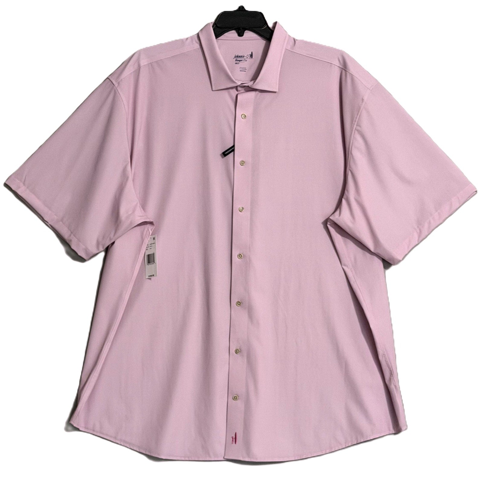 Johnnie-O Dress Shirt Men's 4XLT Big & Tall Short Sleeve Button-Up Pink