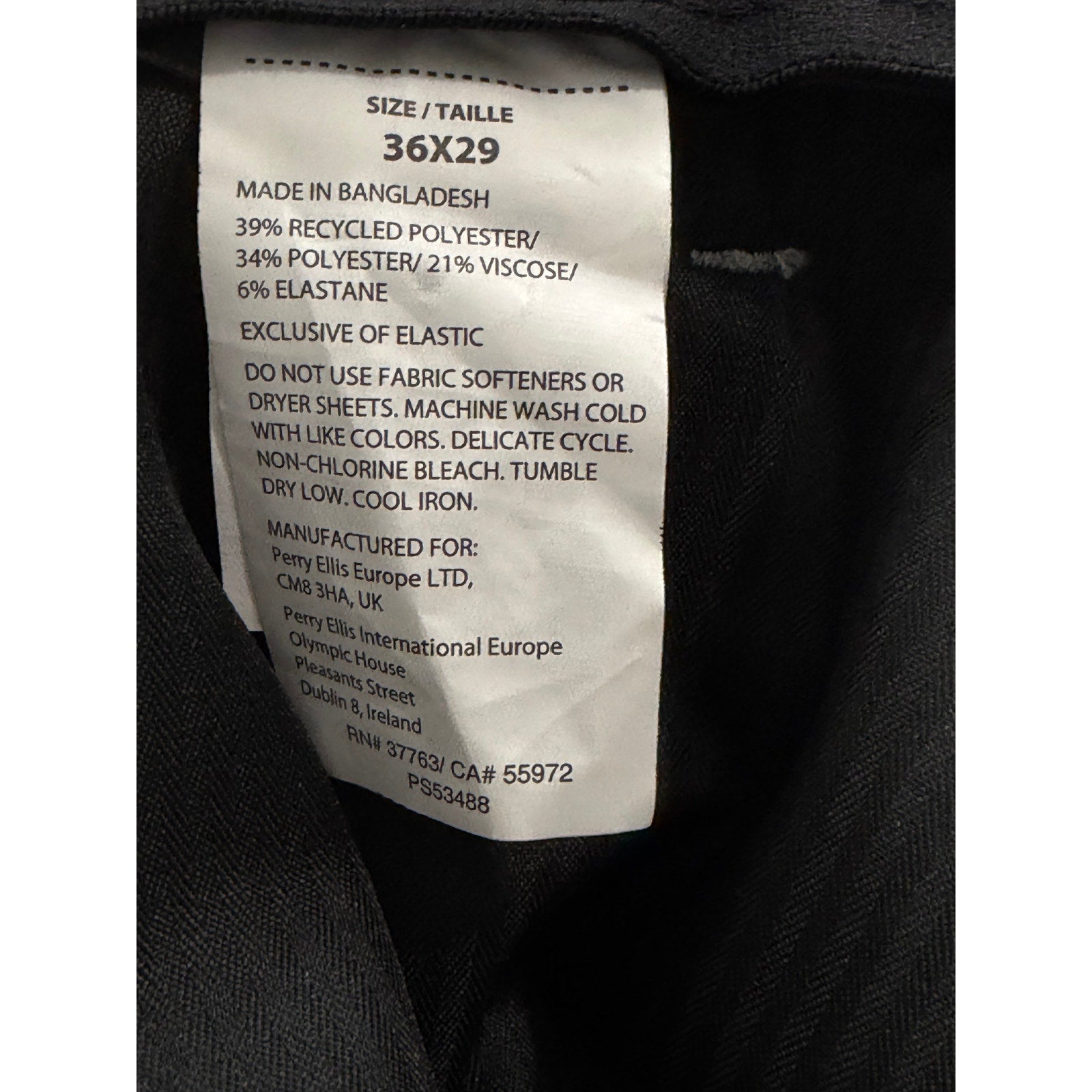 Perry Ellis Portfolio Pants Men's 36x29 Modern Fit Dress Pant Chiseled Stone NEW
