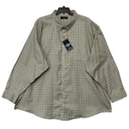 Roundtree & Yorke Oxford Dress Shirt Men's 4XB LS Big & Tall Green Red NWT