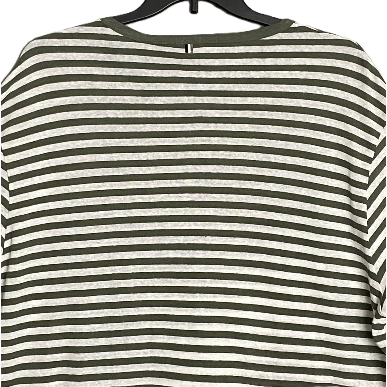 Boss Short Sleeve T-Shirt Men's 3XT Big & Tall Cotton Linen Green Stripe