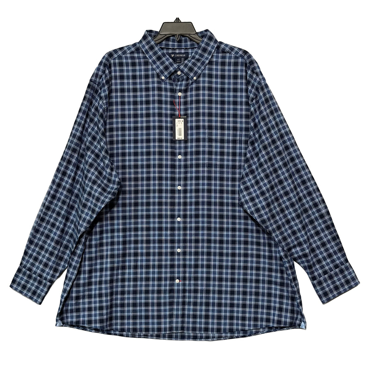 Daniel Cremieux Dress Shirt Men's 4XT Big & Tall Button-Down Stretch Plaid