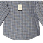 Bugatchi Dress Shirt Men's Small Long Sleeve Button-Up Blue Brown Geo