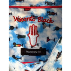 Visconti Black Casual Shirt Men's Small Modern Fit Stretch Cocktail Print