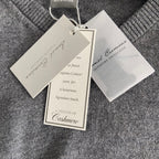 Daniel Cremieux V-Neck Sweater Men's Medium Pima Cotton Cashmere Blend Gray