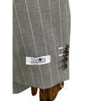 Tayion Men's 44L Suit Jacket Acontour Lined Stretch Fabric Grey Stripe