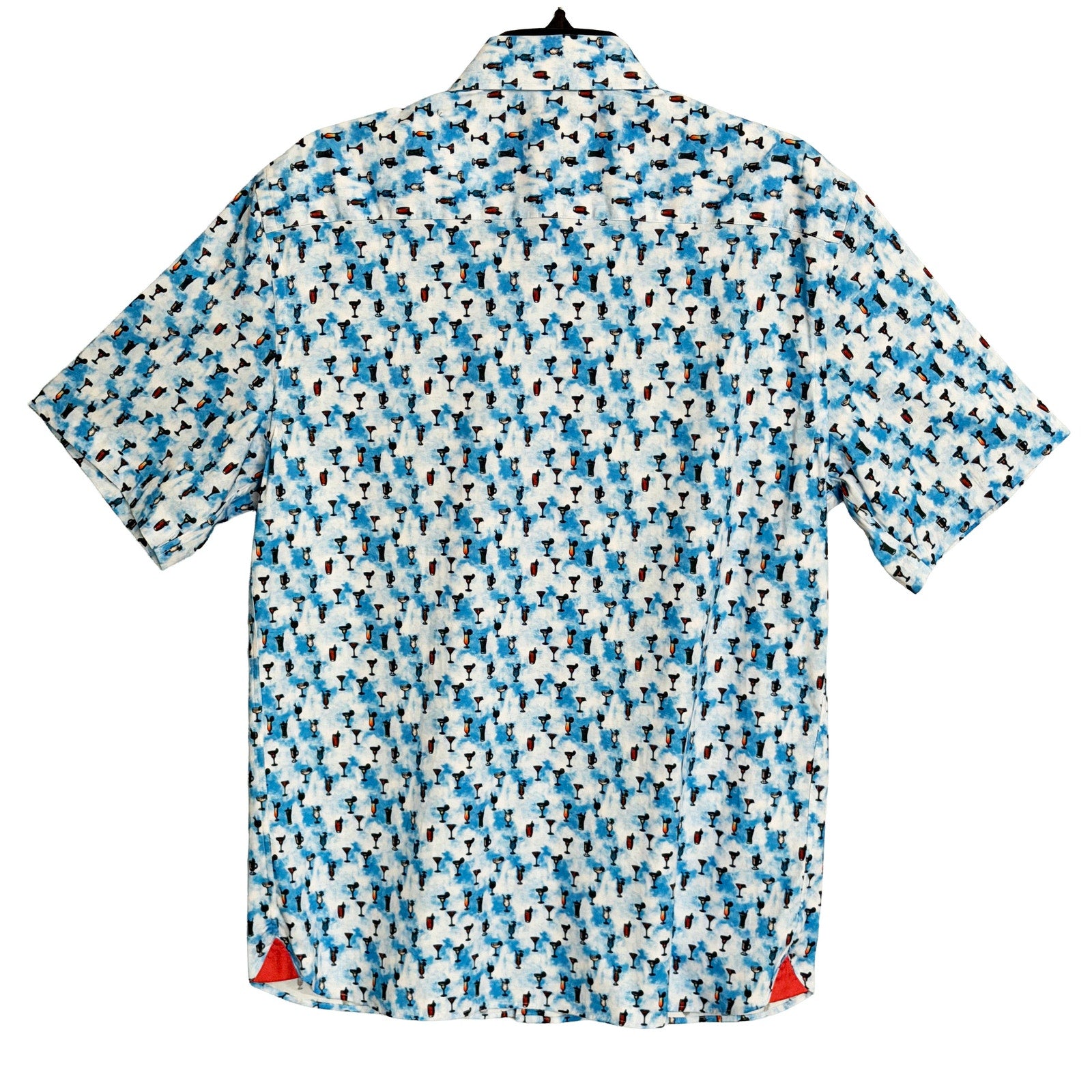 Visconti Black Casual Shirt Men's Small Modern Fit Stretch Cocktail Print