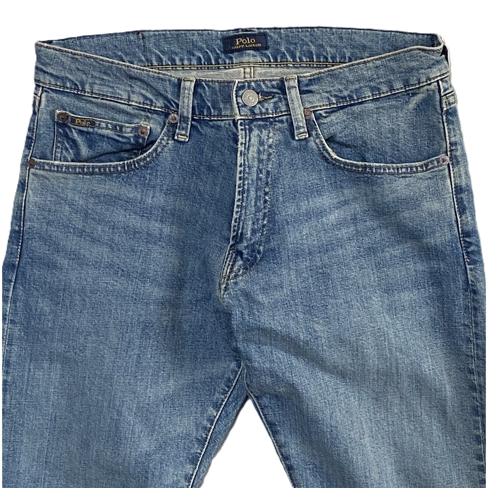 Polo Ralph Lauren Jeans Men's 32"x30" Varick Slim Straight Denim Jeans Blue