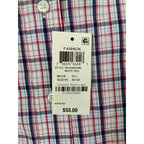 Club Room Dress Shirt Men's 15.5 32/33 Performance Regular Fit Stretch Plaid