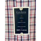 Club Room Dress Shirt Men's 15.5 32/33 Performance Regular Fit Stretch Plaid