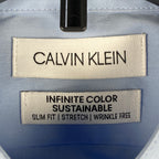 Calvin Klein Shirt Men's Small 14-14.5 Infinite Color Slim Fit Band Collar Blue