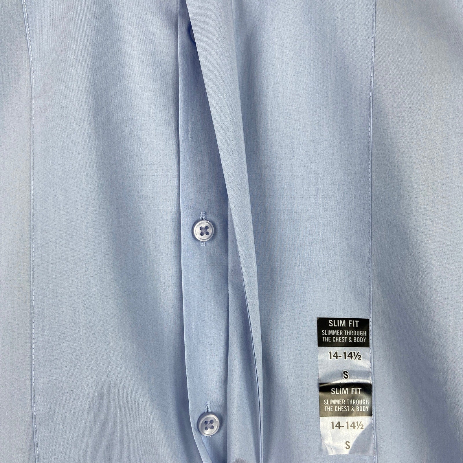 Calvin Klein Shirt Men's Small 14-14.5 Infinite Color Slim Fit Band Collar Blue